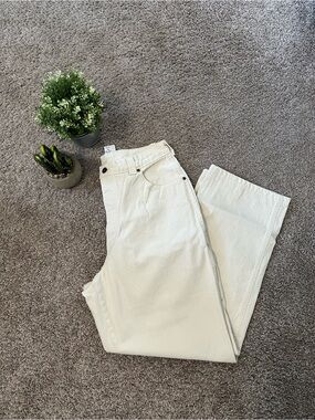 Lands' End Cream Carpenter Straight-Leg Jeans